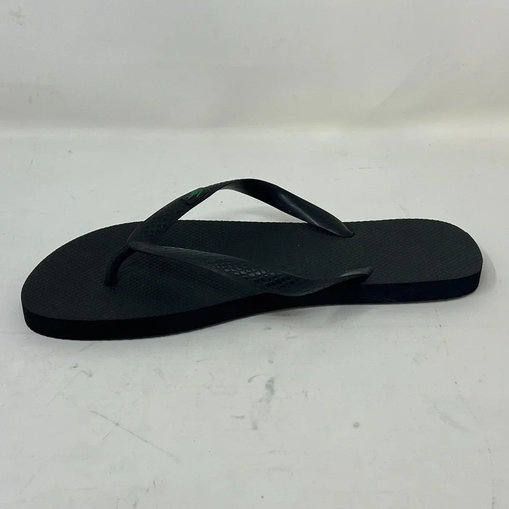 Lacoste Flip Flop Beach Sandals Black with Logo Men's US Size 12 VTG NEW